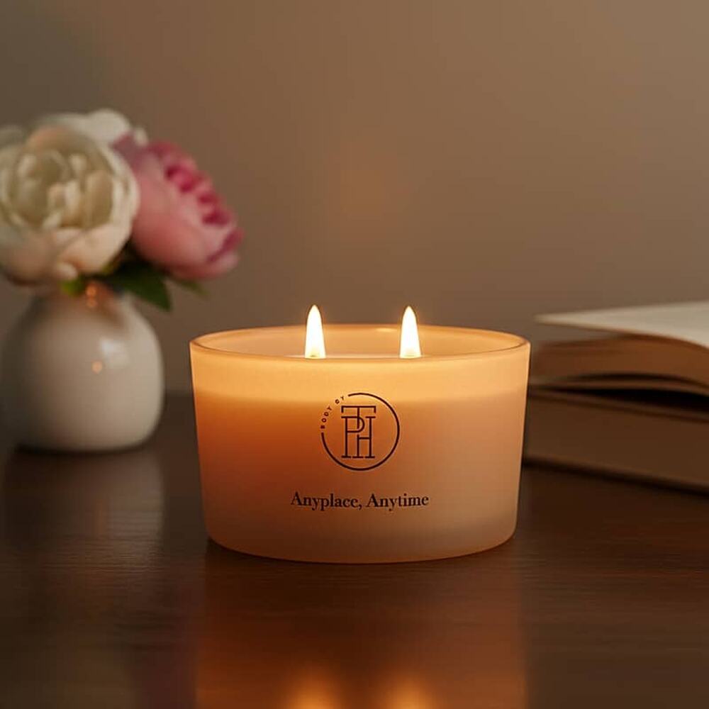NEW! BODY BY TPH Anyplace Anytime Vanilla & Tuberose Soy Wax Blend Candle (8oz) - Picture 2 of 8